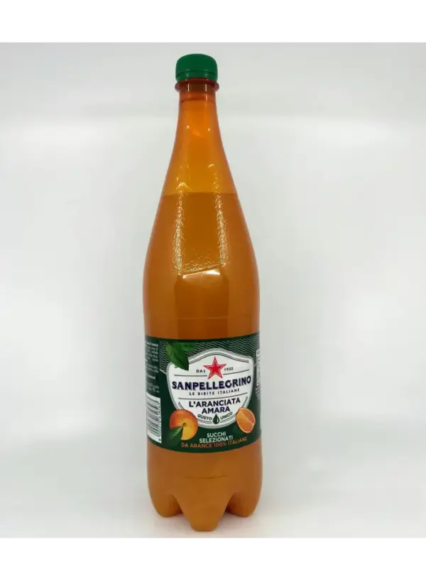San Pellegrino Aranciata Amara Italian Bitter Orange Soda 1.25L Bottle - Image 2