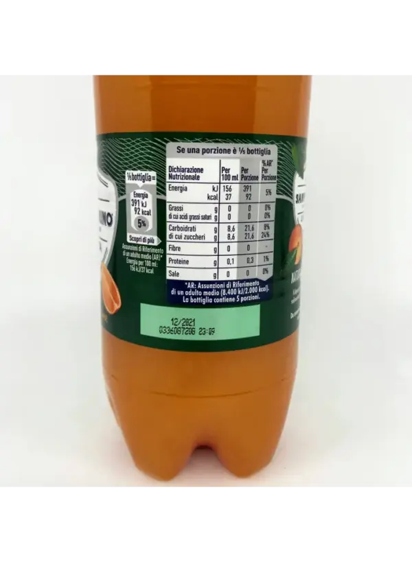 San Pellegrino Aranciata Amara Italian Bitter Orange Soda 1.25L Bottle - Image 3