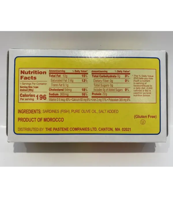 Sardines in Olive Oil Pastene Tin 4.3 oz