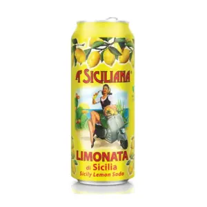 Sicilian Limonata Soda - Pack of 4 Refreshing Citrus Cans