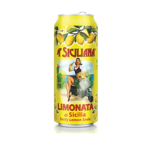 Sicilian Limonata Soda - Pack of 4 Refreshing Citrus Cans