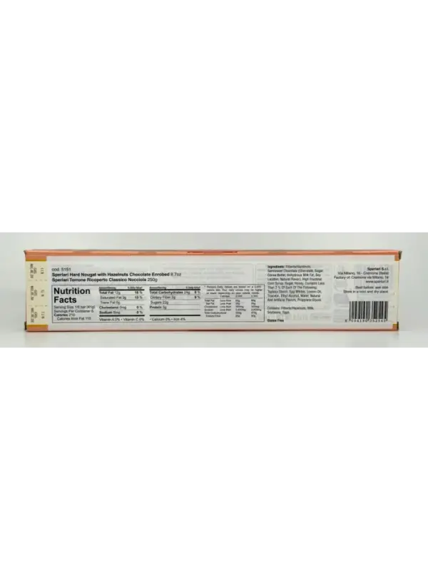 Sperlari Chocolate Covered Classic Torrone Bar 250g - Image 2