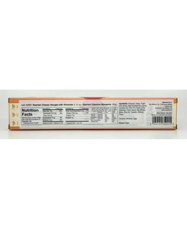 Sperlari Classic Almond Torrone Italian Nougat 150g Bar - Image 2