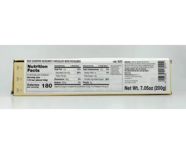 Sperlari Pistachio Hazelnut Chocolate Bar 200g
