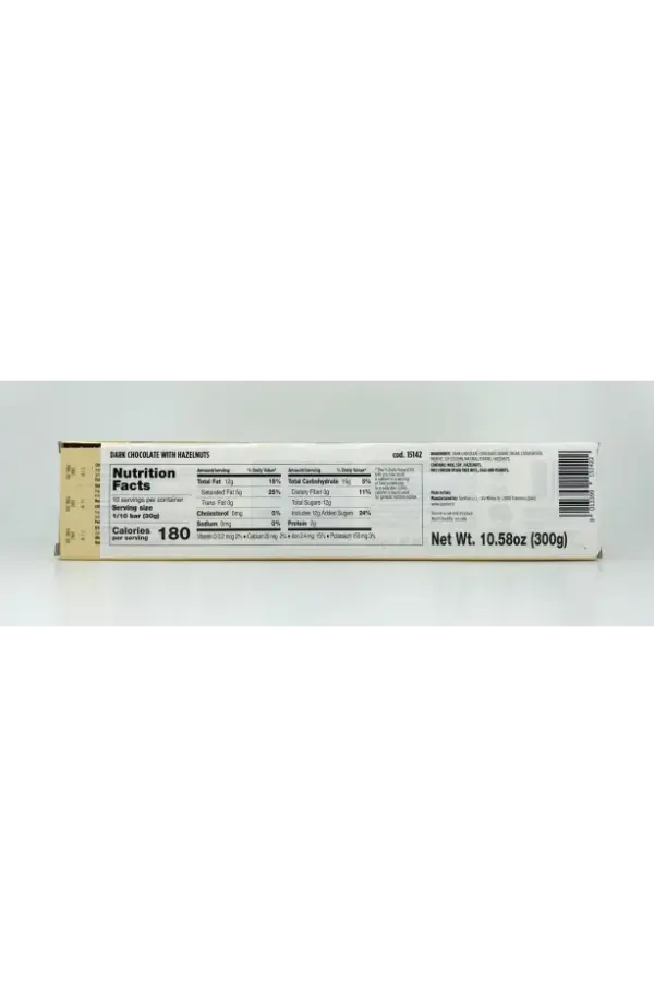 Sperlari Zanzibar Dark Chocolate Hazelnut Torrone 250g Bar - Image 2