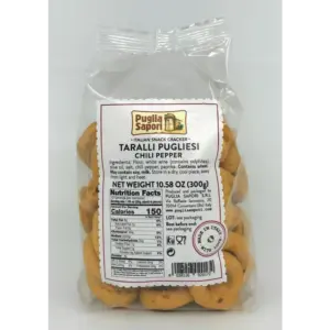 Spicy Pugliese Taralli Italian Snacks - Chili Pepper - 300g