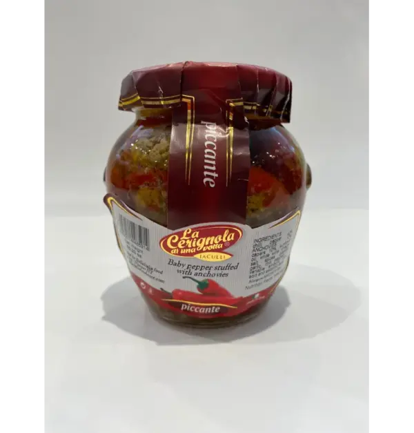 Spicy Stuffed Anchovy Peppers - La Cerignola Piccante, 10.23 oz - Image 2