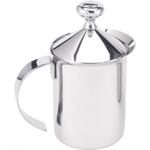 Stainless Steel Milk Frother 14oz - Handheld Electric Whisk for Coffee & Latte