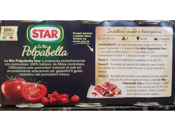 Star Polpabella Chopped Tomatoes in Juice - Pack of 3 - Image 2