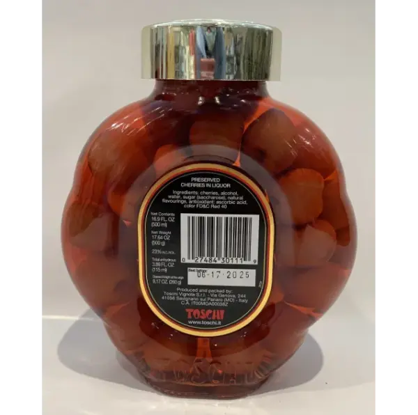 Toschi Cherries in Liquor Jar, 500g (17.64 oz) Preserved Fruit