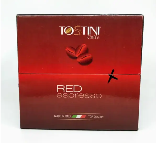 Tostini Caffee Espresso Pods - 50 Count Case - Red Blend Coffee Capsules