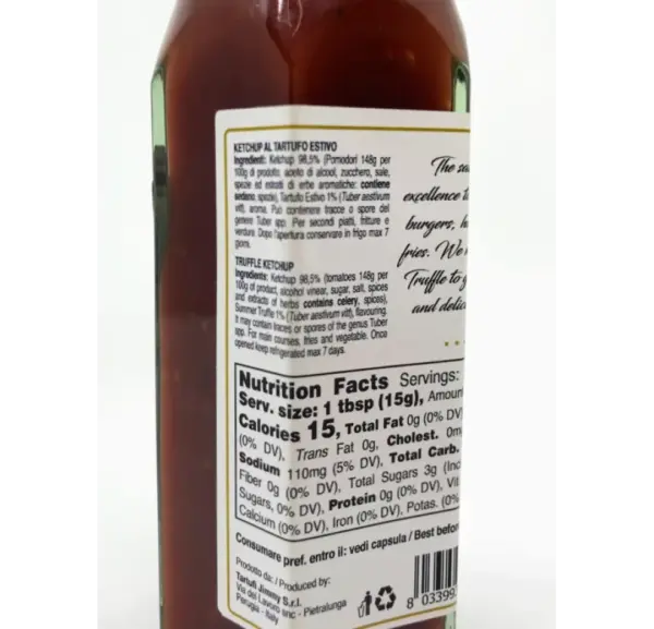 Truffle Ketchup by Tartufi Jimmy - Gourmet Sauce 270g - Image 2