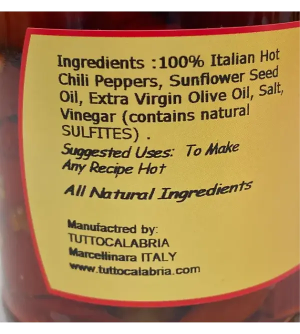 Tuttocalabria Authentic Italian Spicy Long Chili Peppers 10oz - Image 2