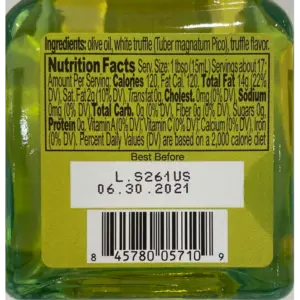 Urbani White Truffle Infused Olive Oil 8.45oz Premium Cooking Oil