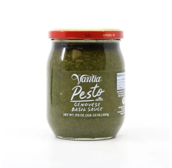 Vantia Authentic Italian Basil Pesto Sauce, Large 500g Jar