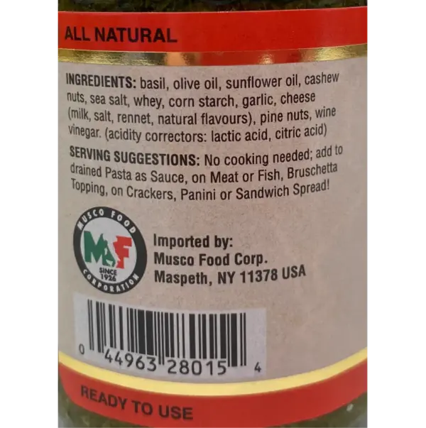 Vantia Authentic Italian Basil Pesto Sauce 135g - Image 4