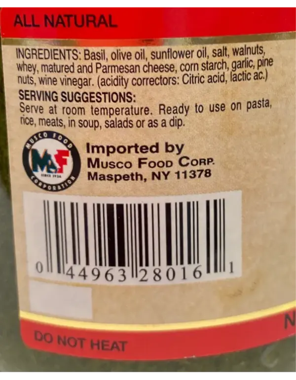 Vantia Genovese Basil Pesto Sauce 17.5 oz