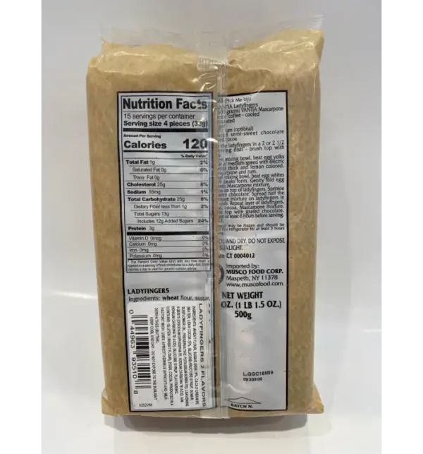 Vantia Ladyfingers Cocoa & Plain Biscuits 17.5oz