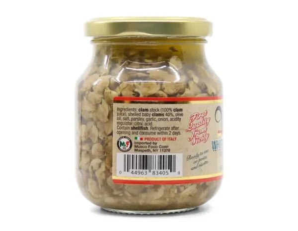 Vantia White Clam Pasta Sauce Jar - Italian Style Seafood Topping