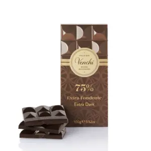 Venchi 75% Dark Chocolate Bar 100g - Premium Italian Cocoa