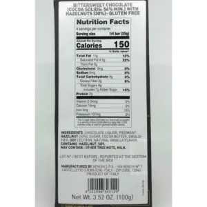 Venchi Dark Chocolate Hazelnut Cream Bar 100g