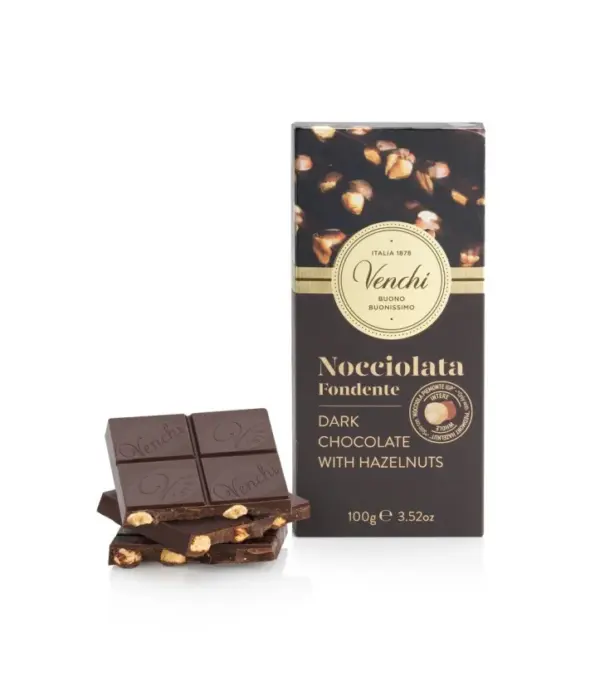 Venchi Dark Chocolate Hazelnut Cream Bar 100g - Image 2