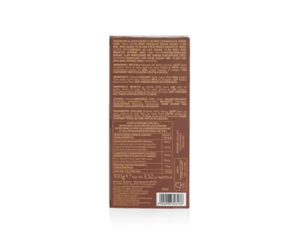 Venchi Italian Milk Chocolate Hazelnut Bar 100g