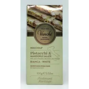 Venchi White Chocolate with Salted Pistachios & Almonds 100g