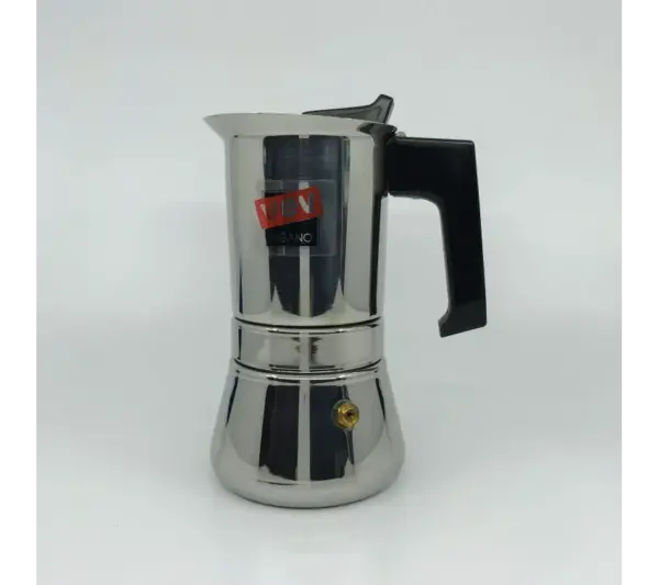 Vev Vigano 3-Cup Stovetop Espresso Maker - Stainless Steel Moka Pot