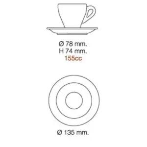 White Cappuccino Cup Set 6-Piece Milano by Nuova Point