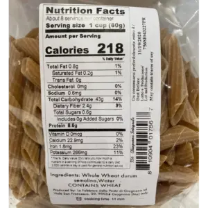 Whole Wheat Penne Rigate Pasta by La Fabbrica 17.6oz